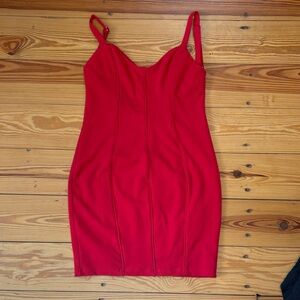 Red Low Back Mini Dress